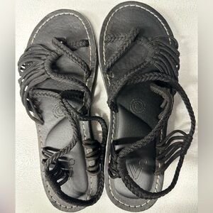 Elegant Black Braided Sandals for Women